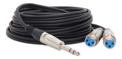 Cable Canon Hembra  2 A Plug 1/4 Stereo 15 Mts Profesional