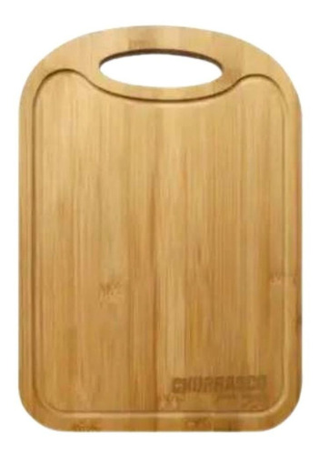 Tábua De Churrasco Bambu 33x23cm Rústica De Corte Cozinha Liso