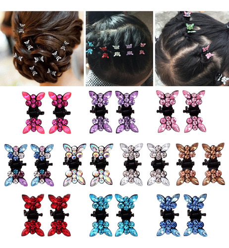 20piezas Crystal Rhinestone Mini Hair Bangs Pin De Beb Marip