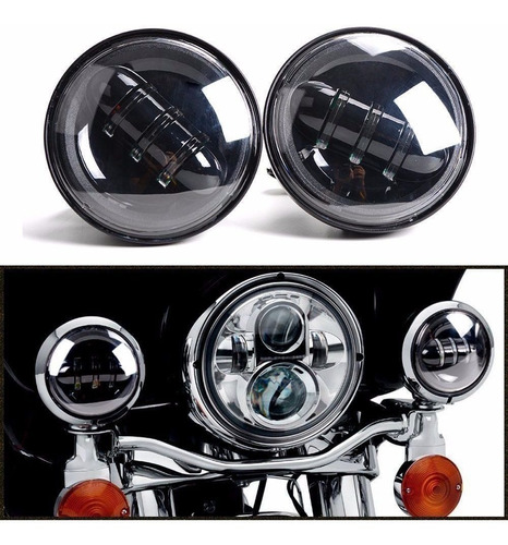 Par De Faros Led Motocicleta Harley De 4.5 30w