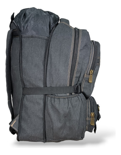 Mochila Masculina Resistente De Lona Compartimento Para Notebook Até 15.6 Universidade Trabalho Ou Viagem Cor Preto
