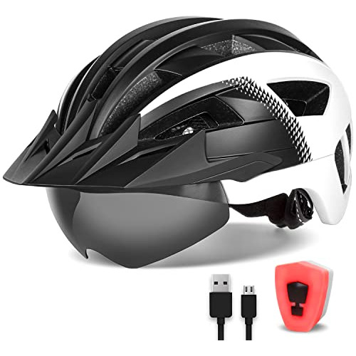 Funwict Casco Para Bicicletas De Adultos Con Visor Y Gafas