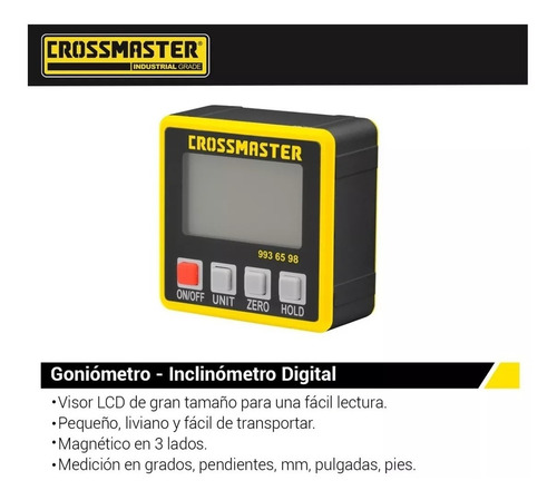 Goniómetro Inclinómetro Digital Lcd Profesional Crossmaster