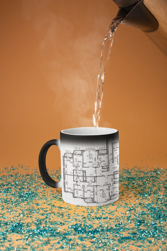Taza Mágica Arquitecto+cuchara Pala Personalizada Plano Blanco Arquitecto