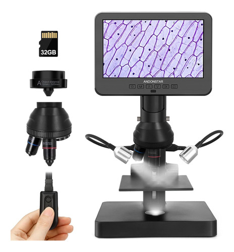 Ad246p Digital Microscope With 7'' Screen, Coin Microsc...
