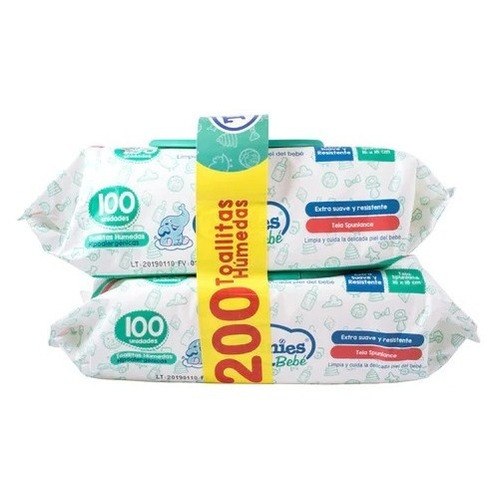 Toallitas Húmedas Tuinies Bebés 100 Unidades X 3 Packs
