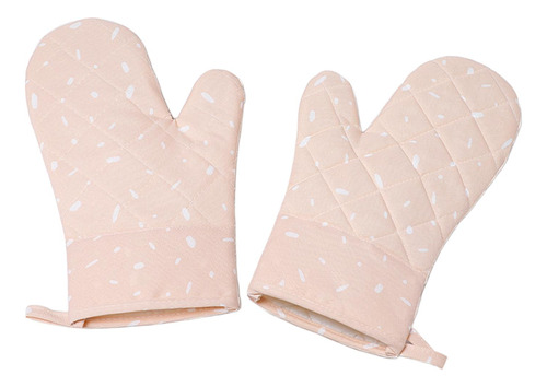 2x Guantes Para Hornear Horno De Microondas Guantes Rosado