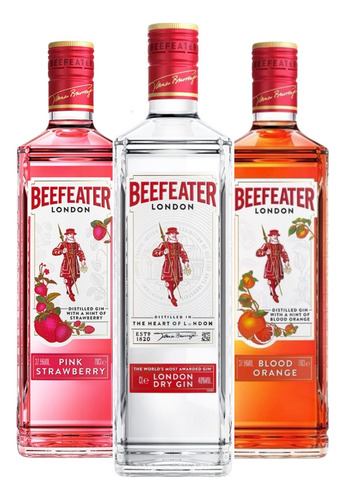Gin Beefeater 1 Litro + Pink Strawberry Y Blood Orange 700ml