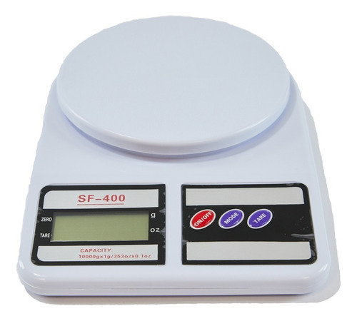 Balanza Digital Cocina 1g A 10kg Electronica Precision Capacidad máxima 10 kg Color Blanco