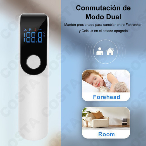Costa - Kit De 2 Termómetros Digitales Infrarrojos Con Medición De Temperatura Instantánea - Pantalla Digital En Negro - Ideal Para Uso Industrial Y Doméstico