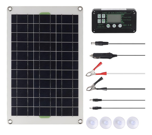 Cargador De Batería Solar De 50 W, 30 A, Panel Solar De 12 V