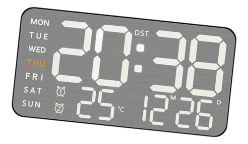 Reloj De Pared Digital Con Indicador De Fecha Y Concha Negra