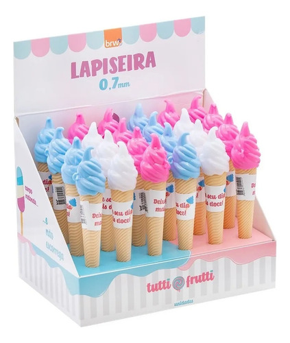 Kit 03 Lapiseira 0.7mm Sorvete Ice Cream Tutti Frutti Brw