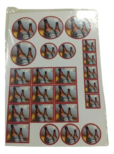 70 Stickers Para Candy De Tematica Cerveza Budweiser