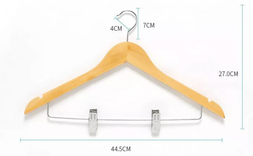 Pack 50 Perchas Colgadores Madera Con Pinzas Para Pantalón