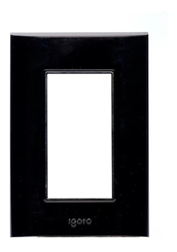 Placa 3 Módulos Polipropileno 8x12 Cm Negro Brilloso