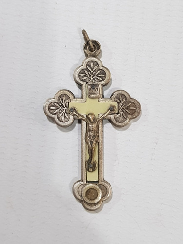 Imagen 6 de 9 de Antiguos Crucifijos Bronce, Esmaltado Y Plata Roma Mag 58910