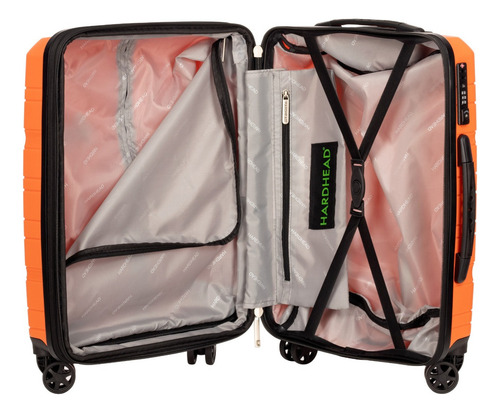 Maleta Hardhead Albert-o21-0657 37cm De Ancho X 53cm De Alto X 23cm De Profundidad Color Naranja Diseño Rayas