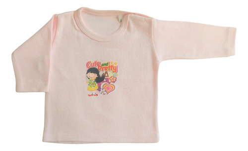 Remera Bebé Estampada Manga Larga De Algodón X 2 (0-6 Meses)