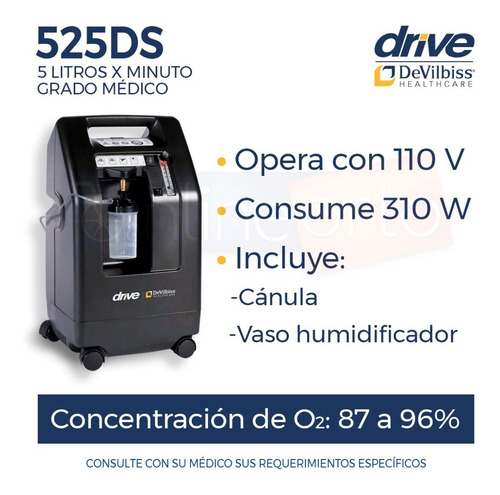 Imagen 7 de 10 de Concentrador De Oxigeno 5 Litros 525ds Marca Devilbiss