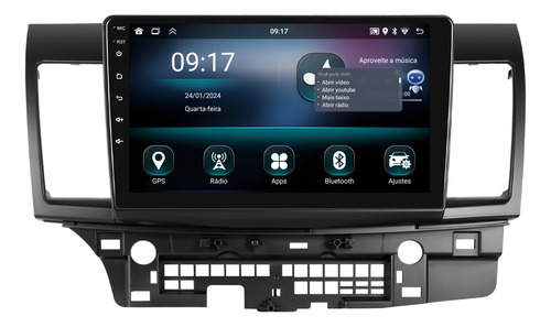 Central Multimidia Lancer Android 13 2gb Carplay 10p Voz 