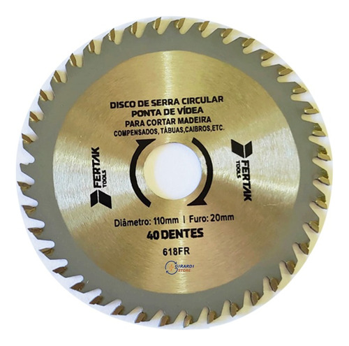 Disco De Serra Circular 110mm Para Madeira Tábuas 40 Dentes 