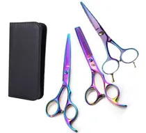 Comprar Tijeras 6` Peluqueria Tornosoladas Set 3 Tijeras Con Estuche
