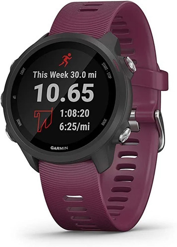 Reloj Garmin Forerunner 245: caja sellada, color negro, color de pulsera: morado, color del bisel: negro