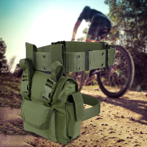 / 3 Bolsa De Pierna Caída Hasta El Muslo Múltiples Verde