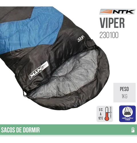 Imagem 3 de 4 de Saco Dormir Colchonete Camping Viper C/ Capuz Nautika