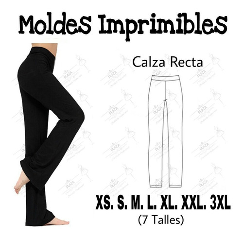 Moldes Patrones Imprimibles Calza Leggins Recta Xs Al 3xl