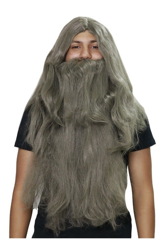 Peluca Con Barba Hagrid Harry Potter Deluxe Adulto