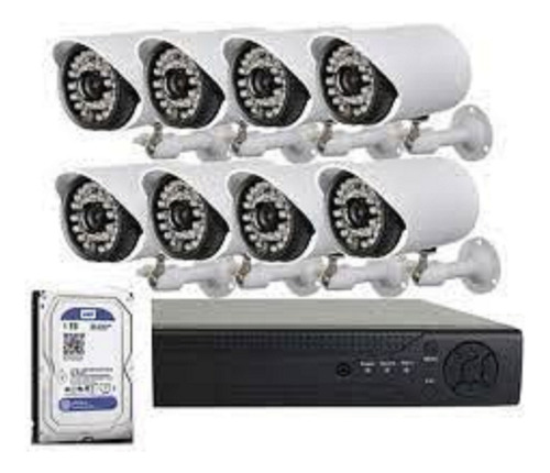 Sistema Vigilancia Dvr Cctv 8 Camaras Fhd+ Disco Duro 1tb