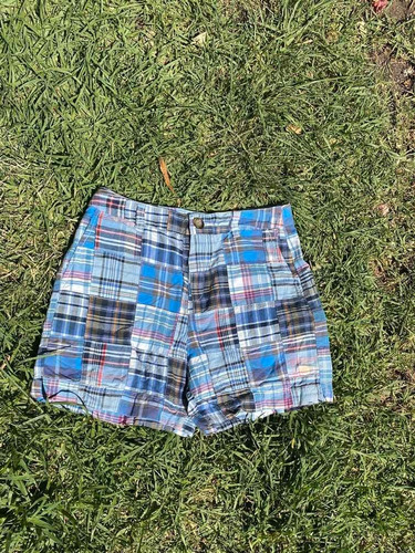 Short De Cuadros Color Azul (Usado)