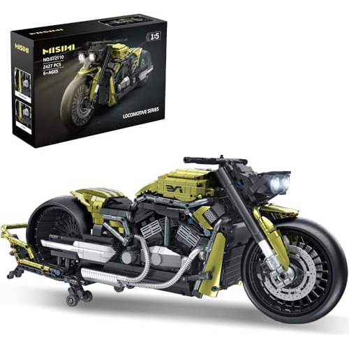 Misini 672110 Dark Night Phantom Motorcycle Building Blocks