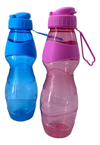 Botella Caramañola Plástica Con Agarradera 700ml Colores Sur