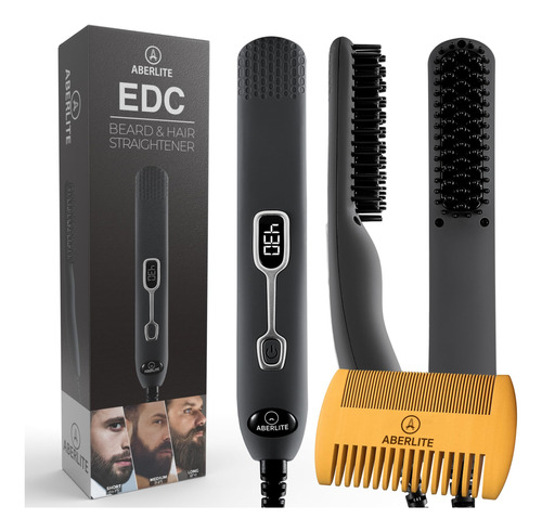 Aberlite Edc - Cepillo Alisador De Barba Premium Para Hombr.