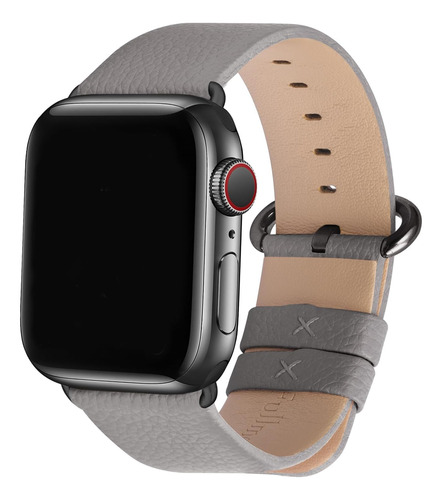 Correa De Cuero Para Apple Watch 38/40/41 Gris/gris Humo