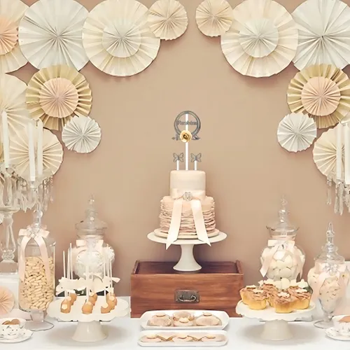 Lámina para tarta con flores y mariposas, felicitaciones, color dorado y blanco
