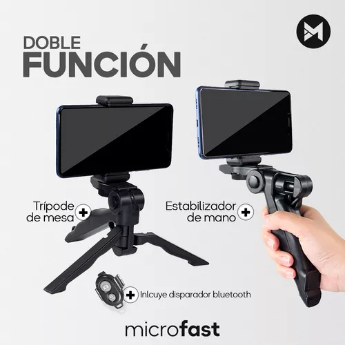 Estabilizador Para Celular Tripode Con Luz Led Y Micrófono