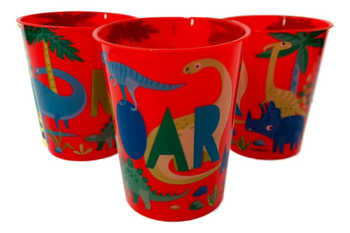 Vaso Plástico Flexible Irrompible Dino X20 Fiesta-cotillon