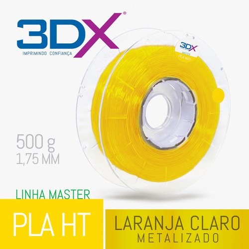 Filamento Pla Ht 500g 1,75 Laranja Claro Metal