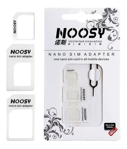 Adaptadores Noosy Simcard 3 En 1 Nano Micro + Llave