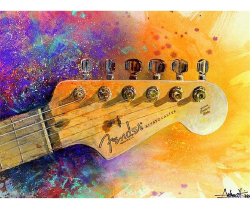 Pintura Diamante 5d Para Manualidad Colorida Guitarra 3d X