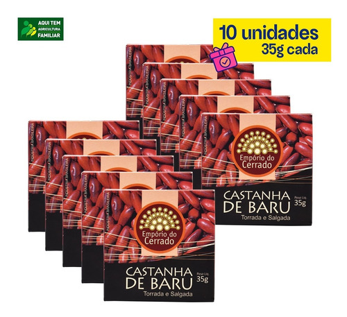 Castanha De Baru Salgada Empório Do Cerrado ( 10 Unid X 35g)