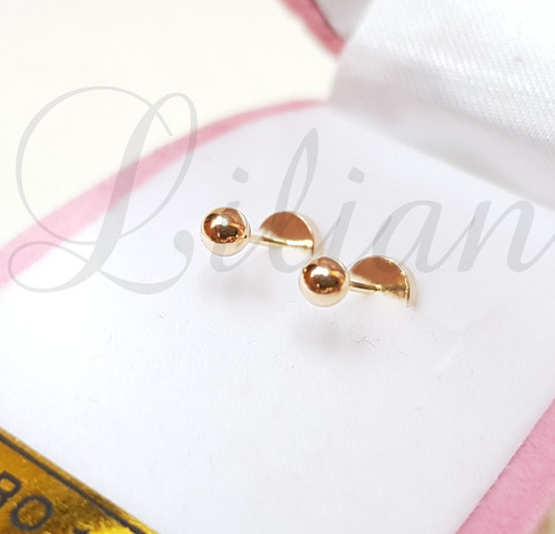 Aros Abridores De Oro 18k Modelo Bolitas Aritos Bebe