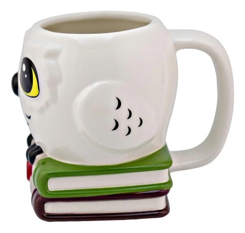 Taza Mascota Harry Potter Hedwig Blanco Y Cafe Harry Potter Hedwig