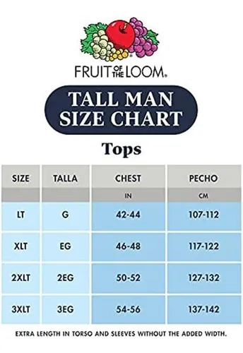Fruit Of The Loom Camiseta Con Cuello En V De Talla Alta Par
