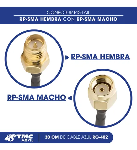 Cable Conector Jumper Rp-sma Macho A Rp-sma Hembra