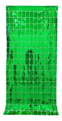 4 Cortina Metálica Cuadrada Tipo Panel Decorativo Cuadros 4d Color Verde
